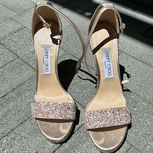 Pink and white confetti sparkle Jimmy Choos